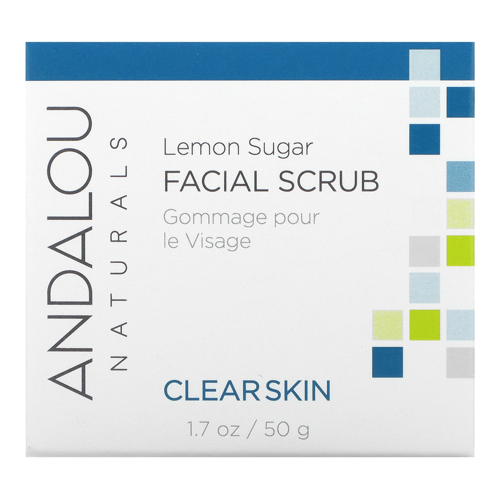Andalou Naturals, скраб для лица, лимон и сахар, для очищения кожи, 50 г (1,7 унции)