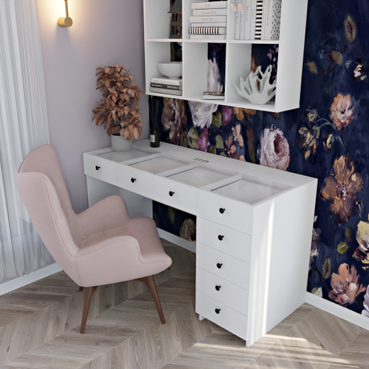 Стол со стеклом #4Т - W960 ST7 Белый классический