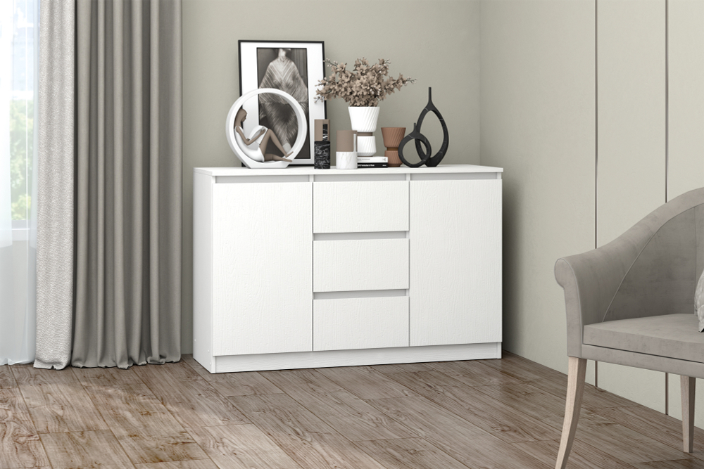 МС "Хилтон". Комод №4 1200 Белый_Текстурный