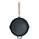 Сковорода чугунная со съемной деревянной ручкой и двумя сливами 24см Гардарика 0224