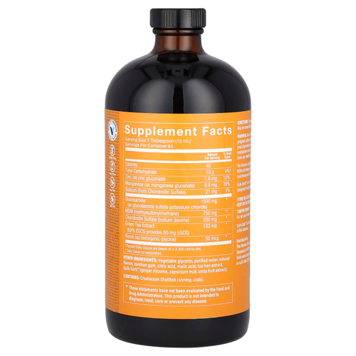 The Vitamin Shoppe, Глюкозамин и хондроитин с МСМ, апельсин, 946 мл (32 жидк. унц.)