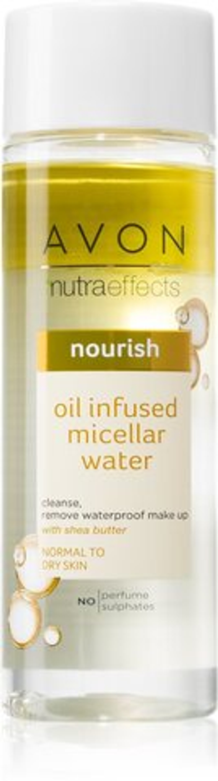 Avon Nutra Effects Nourish - двухфазная мицеллярная жидкость для нормальной и сухой кожи /   200  ml  / GTIN 2800018102325
