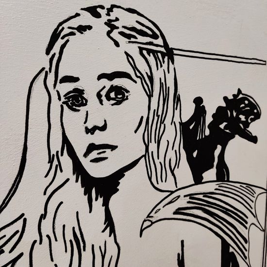 Картина авторская на холсте "Игра престолов" (75х50см)