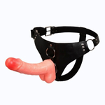 Женский страпон изогнутой формы - 18,3 см. (Цвет: телесный)