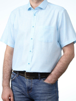 Сорочка мужская VESTER короткий рукав, хлопок, пэ, лён 73315 27