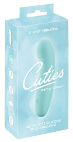 Аквамариновый мини-вибратор Cuties G-Spot Vibrator - 15,5 см. (Цвет: аквамариновый)