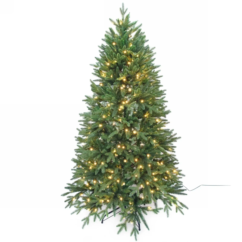 Ёлка «Новогоднее сияние» 210 см, ПВХ+Резина 380 ламп LED (1329 веток)