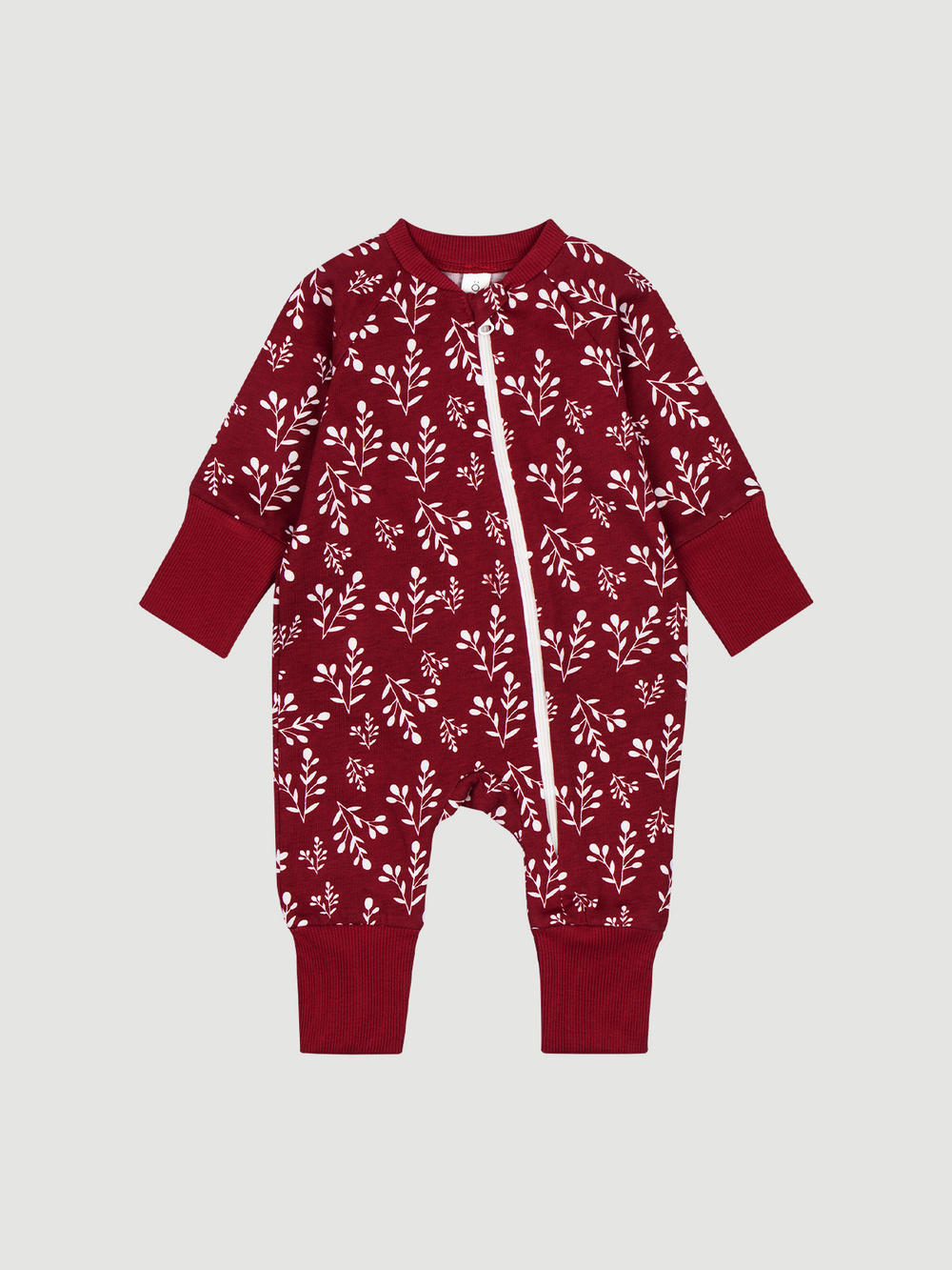 Комбинезон на манжетах Mjölk Снежные веточки, с рукавом реглан
