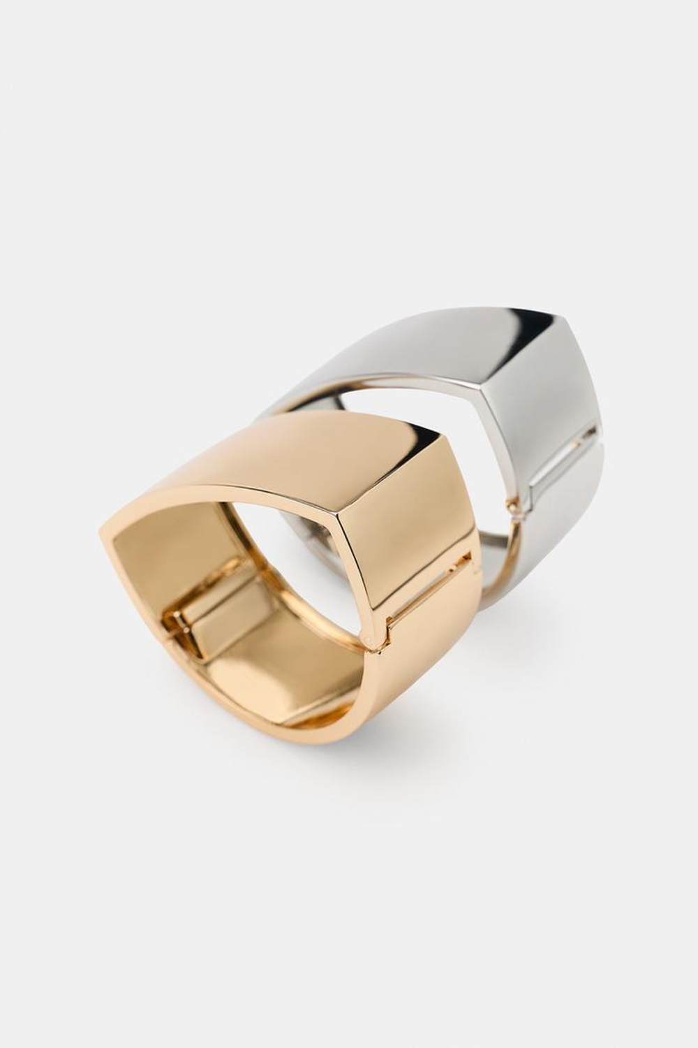 ZARA НАБОР ИЗ ДВУХ МЕТАЛЛИЧЕСКИХ БРАСЛЕТОВ, ЗОЛОТОЙ/СЕРЕБРЯНЫЙ