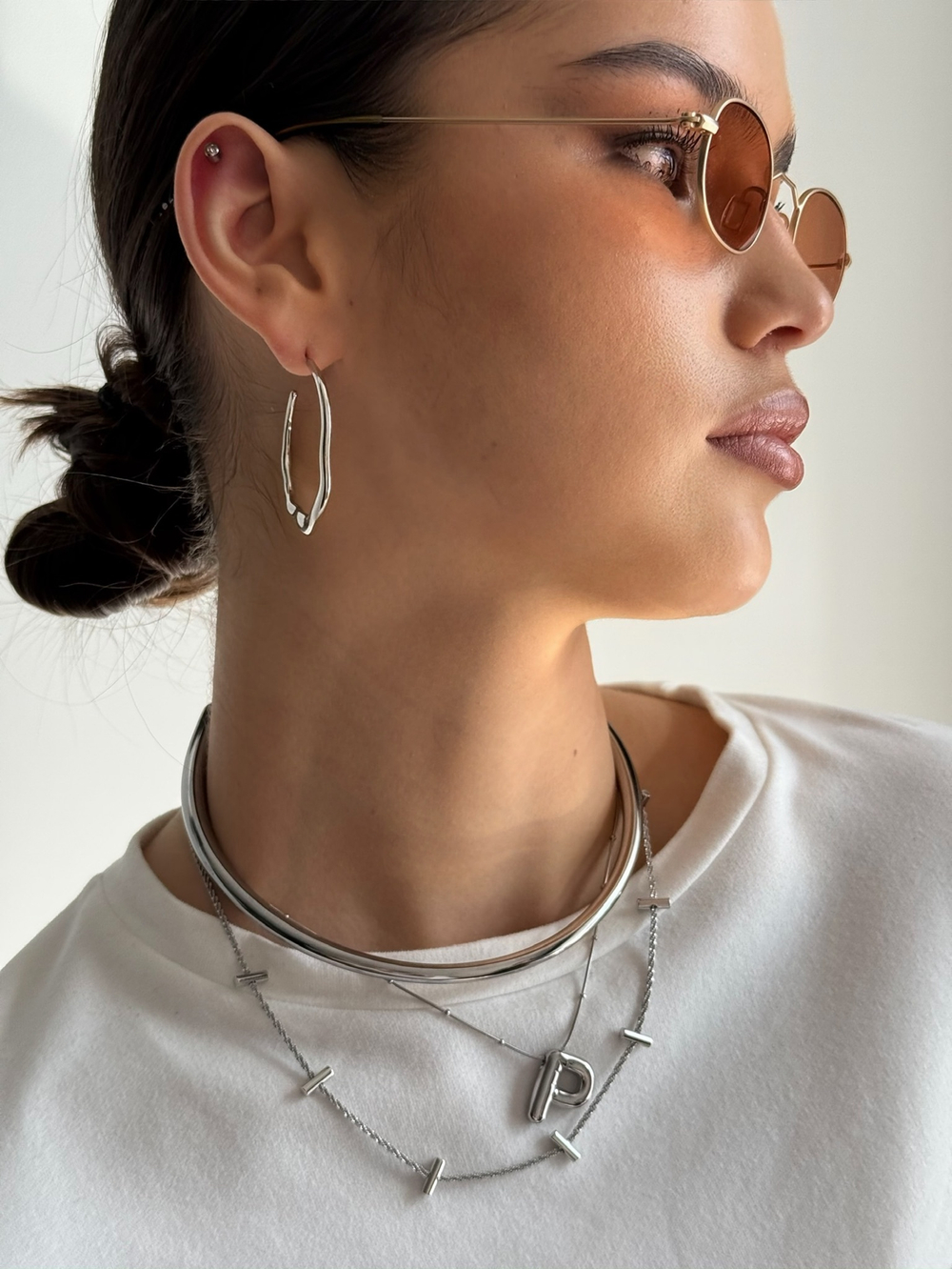 Колье шипы silver