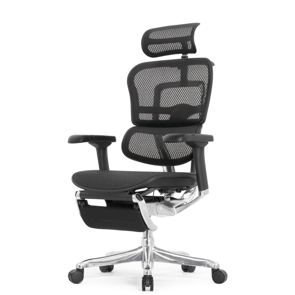 Кресло FALTO Ergohuman Elite 2 с подножкой ( чёрный каркас /сетка чёрный T-168-B1 Black )
