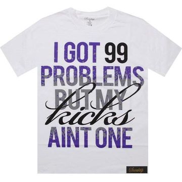 Футболка Sneaktip 99 Problems Splash purple белая с фиолетовым