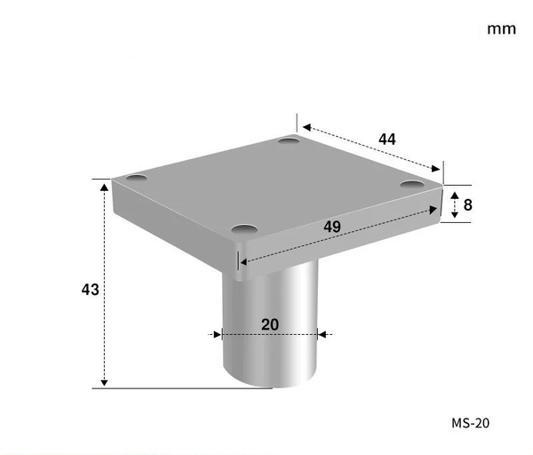 Vr-20m square fixing piece (adapted to ms-20 main body)