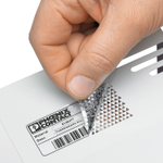 0830172 - EMLS (20X20)R SR CUS - Этикетка безопасности со специальным клеем