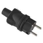 Вилка duwi с/з 16A IP44 каучук черная