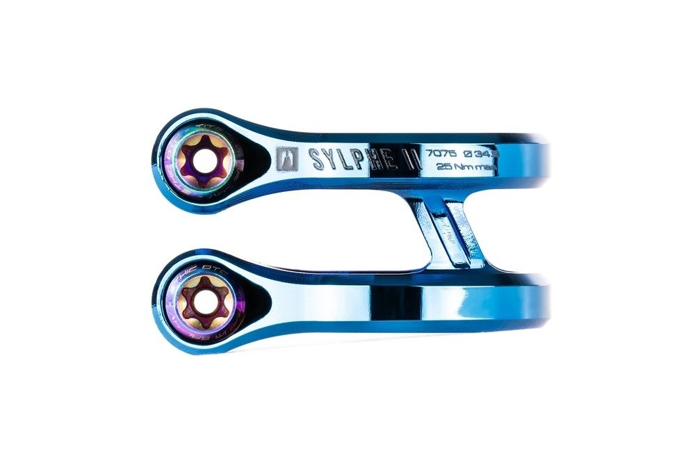 Зажим для трюкового самоката Ethic sylphe double clamp V2 34.9 chrome blue