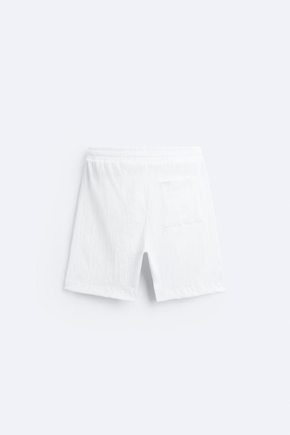 ZARA ШОРТЫ ИЗ РЕЛЬЕФНОЙ ТКАНИ, ЖЕЛТОВАТО-БЕЛЫЙ