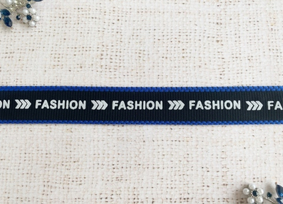 Тесьма-стропа декоративная, ш. 2,5 см, чёрный с электриком