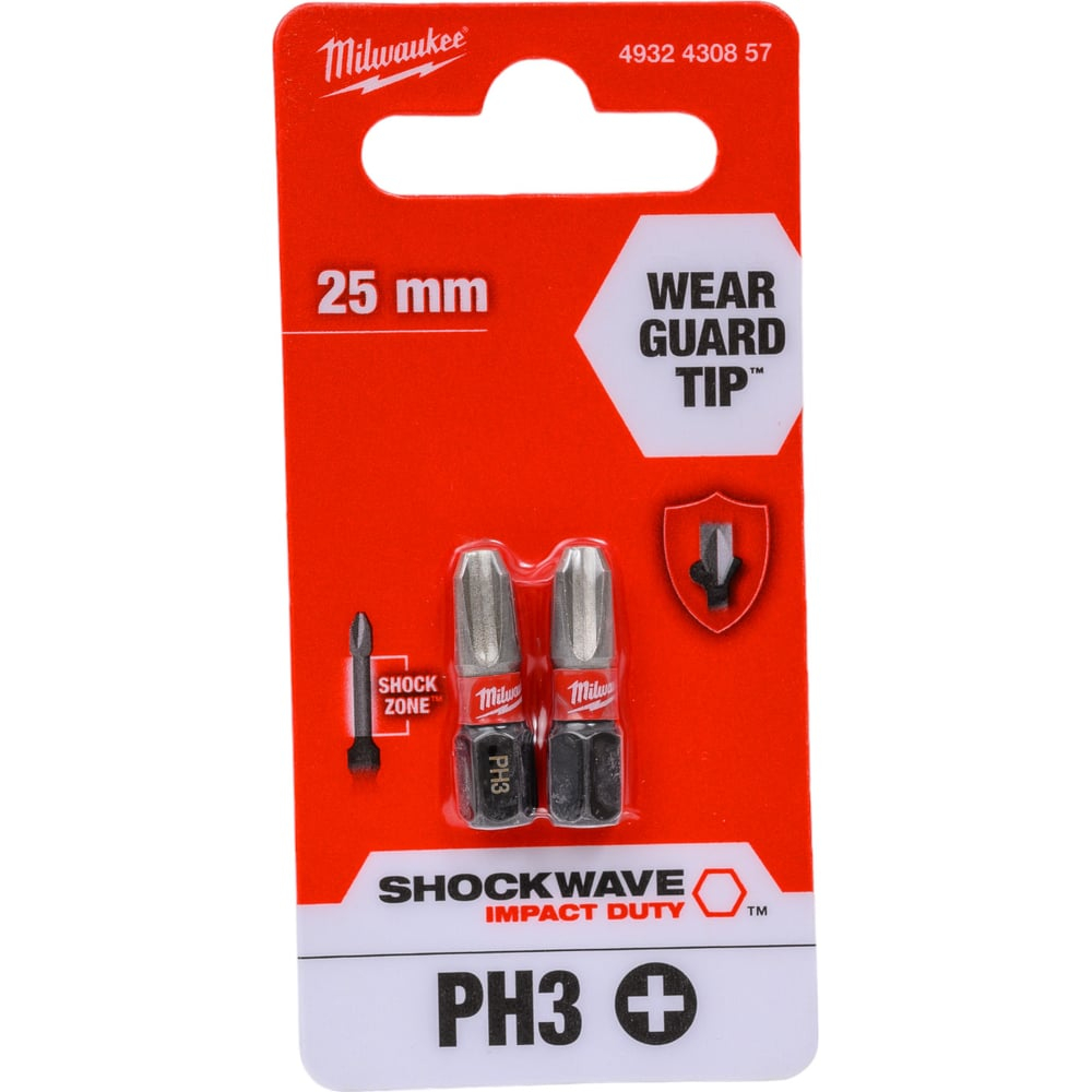 Насадка SHOCKWAVE (PH3, 25 мм, 2 шт.) Milwaukee 4932430857
