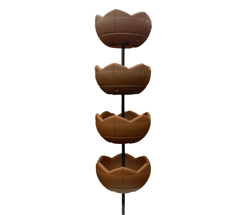 Садовый цветник Гейзер-4 с вазонами 500, терракотовый, высота 1850