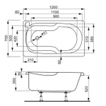 Акриловая ванна Vagnerplast NIKE 120x70