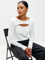 лонгслив дизайнерский с вырезом на груди