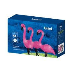 USL-S-833-PM530 FLAMINGO SET3 Садовый светильник на солнечной батарее Фламинго. в комплекте из 3 штук. 6 светодиодов. Белый свет. 1xАA Ni-Mh аккумулятор в-к. IP44. TM Uniel