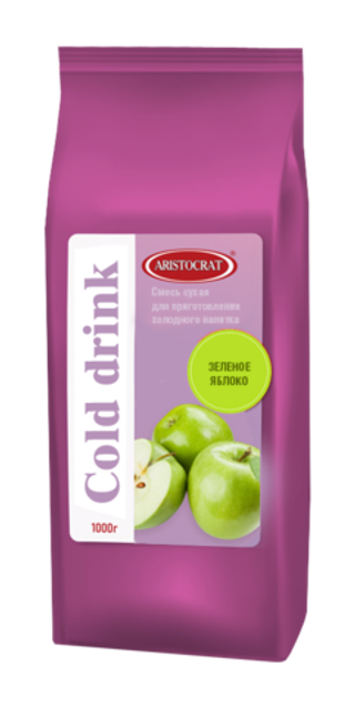 Смесь сухая для холодного напитка со вкусом "Зеленое яблоко", 1000 г.