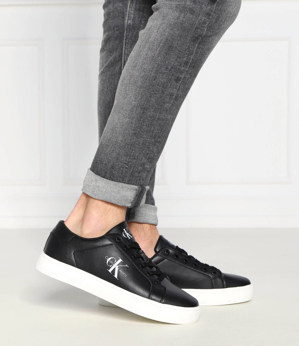 Кожаные кроссовки classic cupsole CALVIN KLEIN JEANS - черный(YM0YM00491)