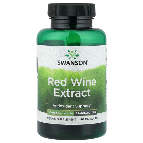 Swanson, Экстракт красного вина, 500 мг, 90 капсул