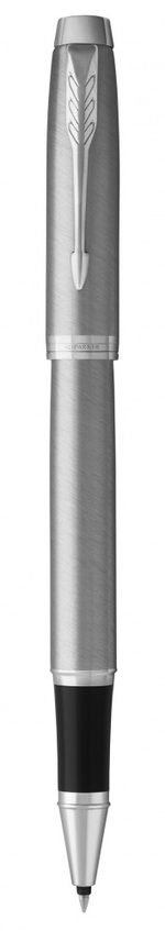 Ручка-роллер Parker IM Stainless Steel CT, стержень: F, цвет чернил: black, в подарочной упаковке.