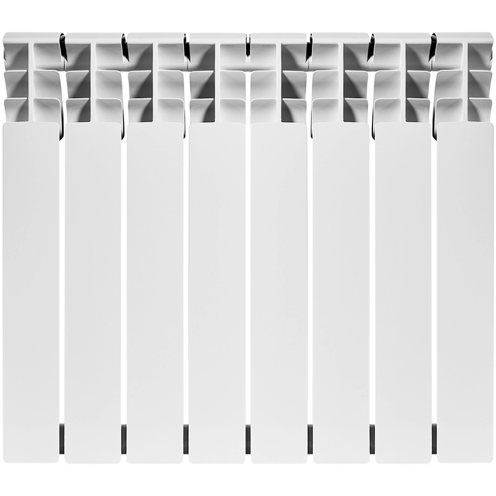 Радиатор биметаллический ROMMER Plus Bm 500 - 8 секций (подключение боковое, цвет белый)