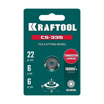KRAFTOOL 22х6х2 мм, на подшипнике, режущий ролик для ручных плиткорезов (33270)