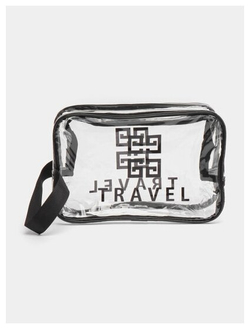 Косметичка водонепроницаемая ПВХ на молнии сумочка с ручкой TRAVEL, прозрачная 21*8*14см