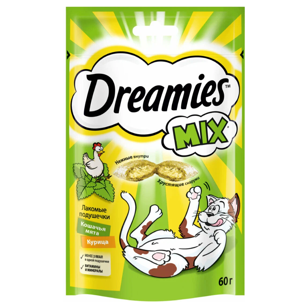 Лакомство для кошек Dreamies Мята и курица 60 гр