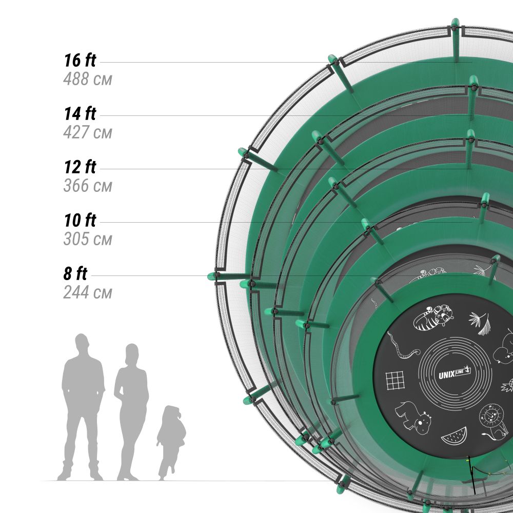 Батут UNIX Line SUPREME GAME 16 ft (Green)