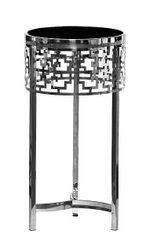 13RXFS5080L-SILVER Стол журнальный стекло черн./серебро d35*70см