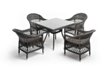"Сицилия" обеденная группа плетеная, цвет графит