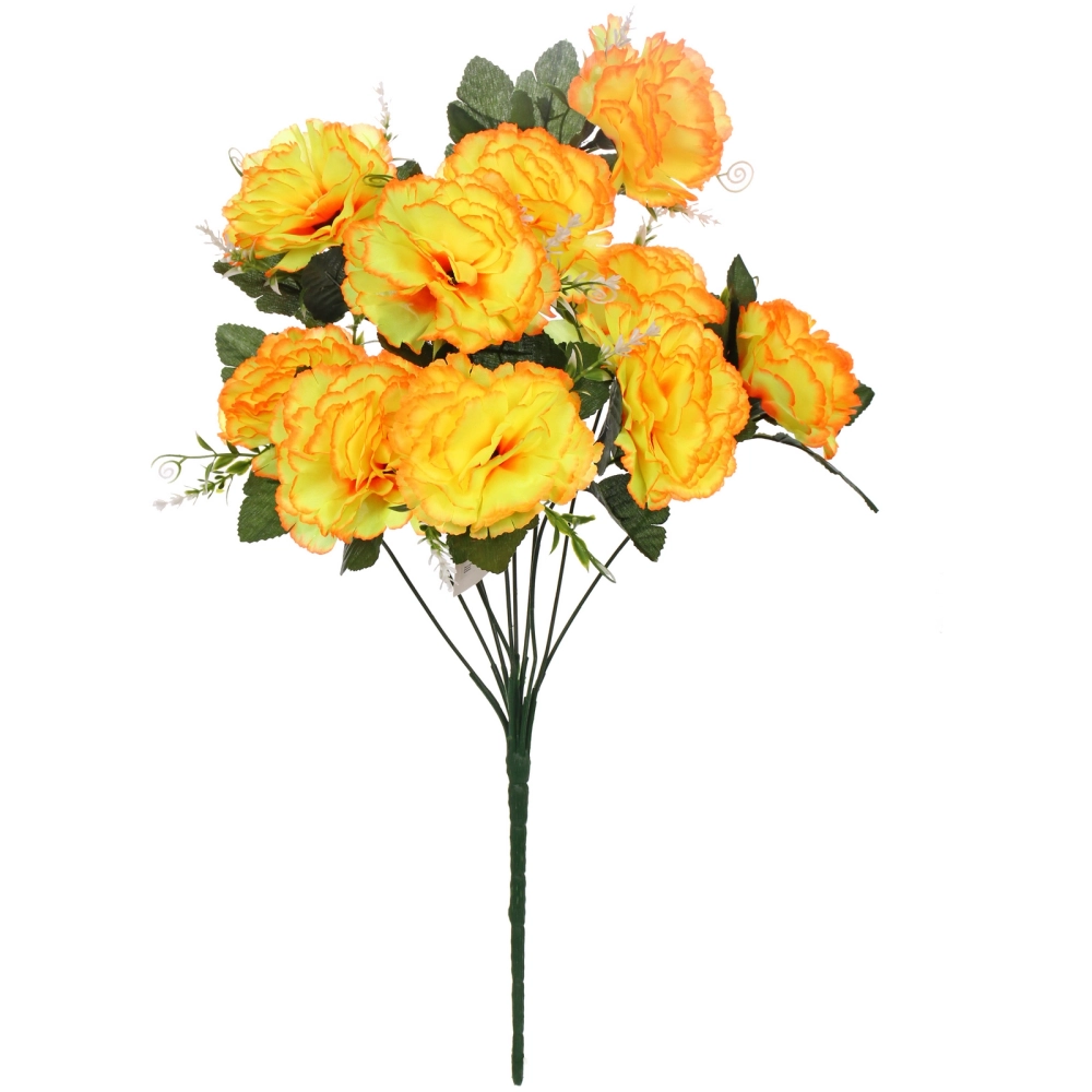 Искусственные цветы «Цветочная мелодия» Гвоздики 50см 10 цветков желтые