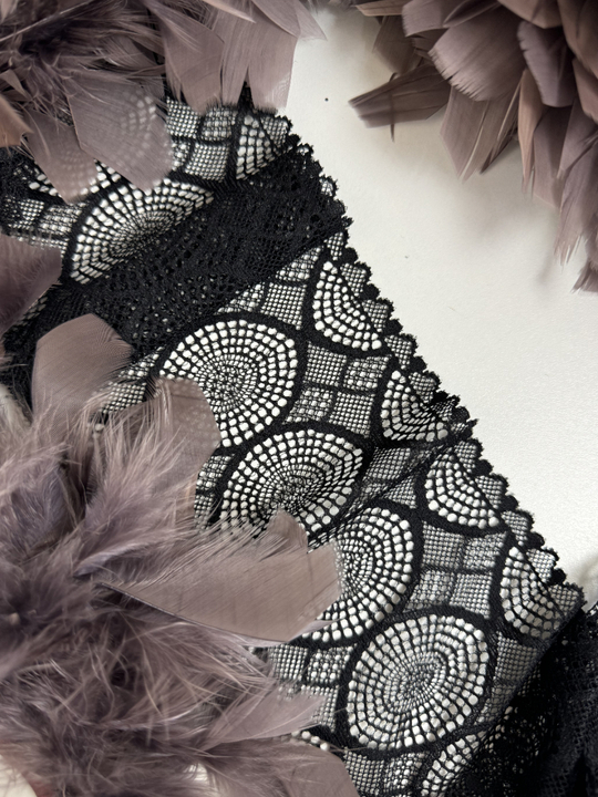 кружево черное, 10см, стрейч, IFS