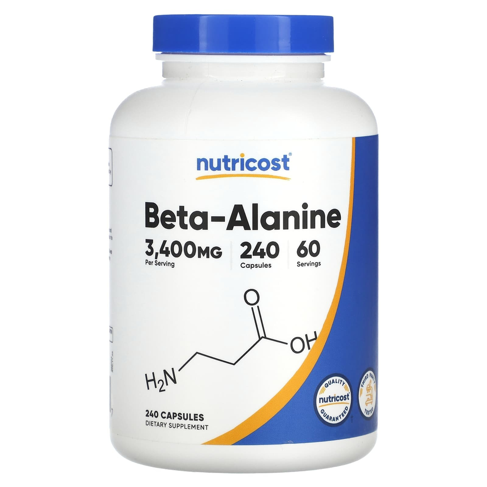 Nutricost, бета-аланин, 240 капсул (850 мг в 1 капсуле)