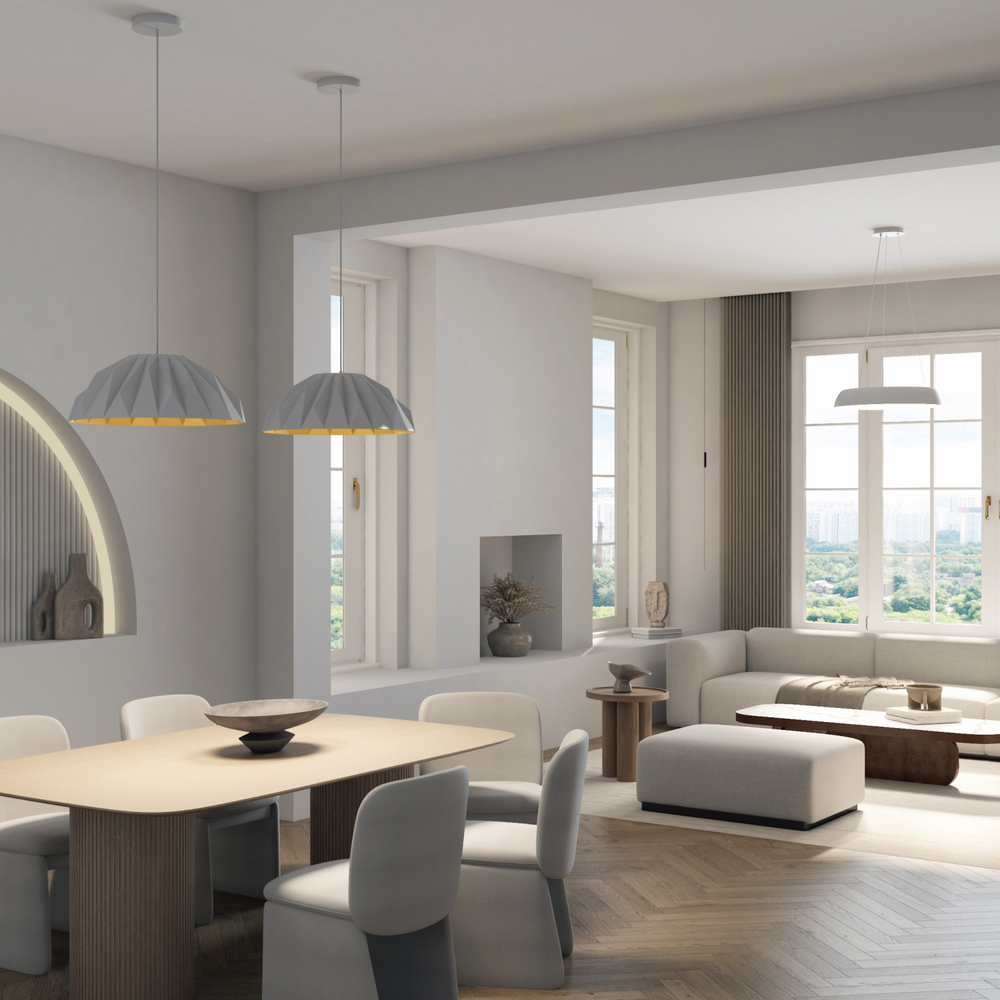 Cветильник подвесной TORION, 70Вт LED, ?630x1500 мм, 3000–6000K, алюминий, акрил, белый