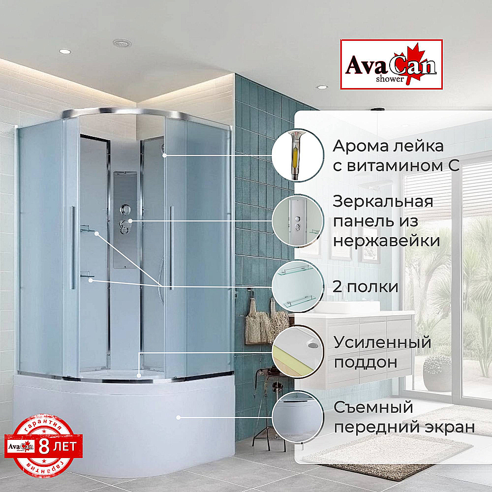 Душевая кабина AvaCan EM Серия EM5011Nnew 110х110 без крыши