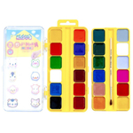 Акварель медовая 24 цвета, с кисточкой "Зверята" (Каляка-Маляка)