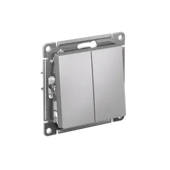 Переключатель проходной 2-кл. СП AtlasDesign 10А IP20 (сх. 6/2) 10AX механизм алюм. SE ATN000365