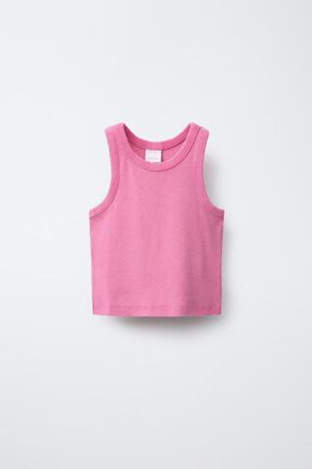 ZARA ТОП С ЭФФЕКТОМ ПОТЕРТОСТИ И ДЕТАЛЯМИ В РУБЧИК, РОЗОВЫЙ