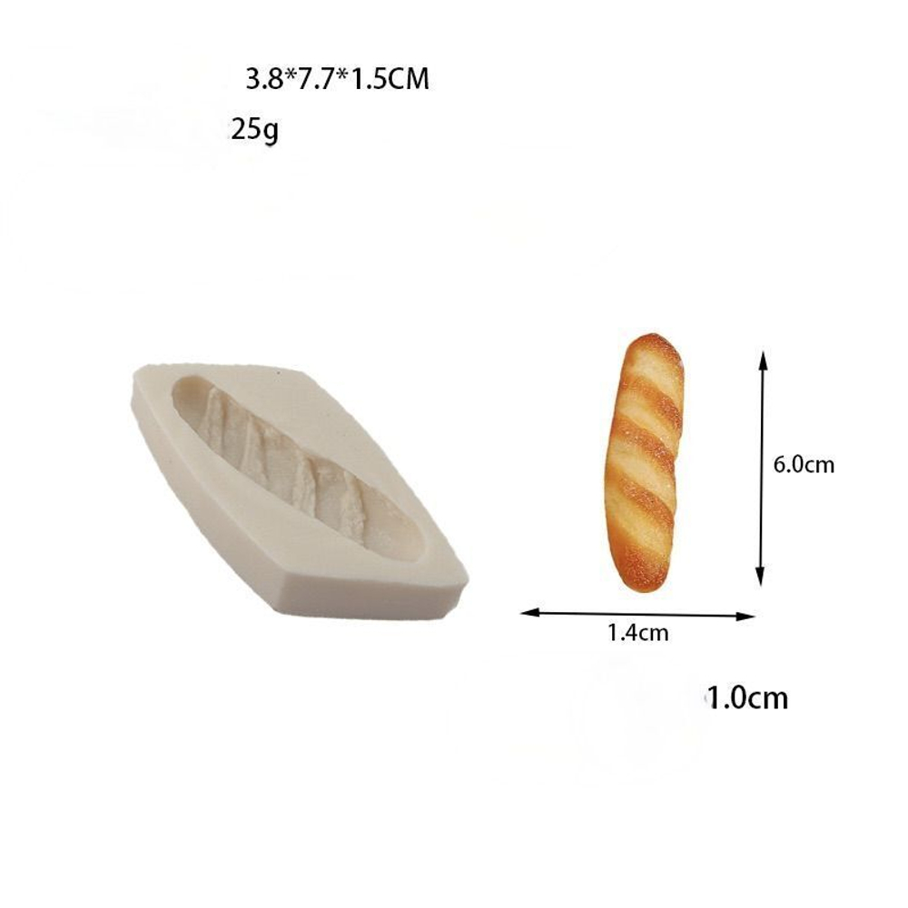 Молды силиконовые для творчества "Набор: Батон, Багет, Хала" / Форма для отливок из мыла, воска, гипса, эпоксидной смолы