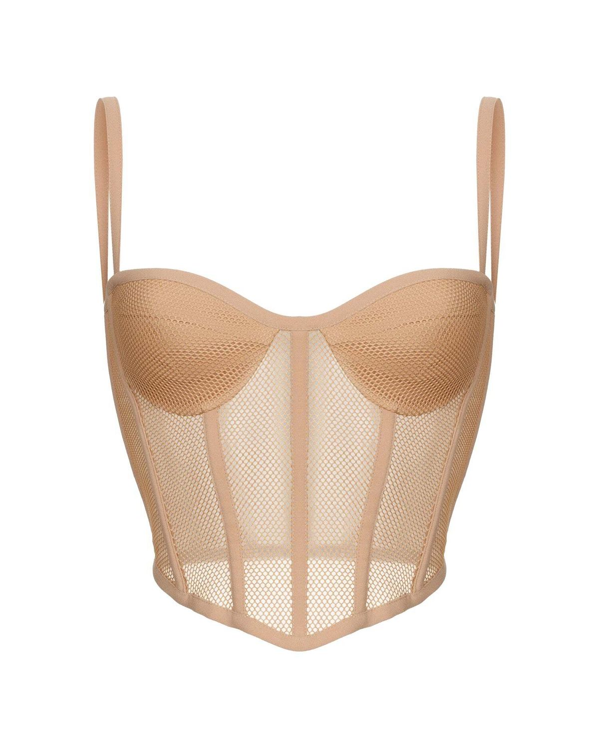 Блуза корсетного типа из крепа и сетки