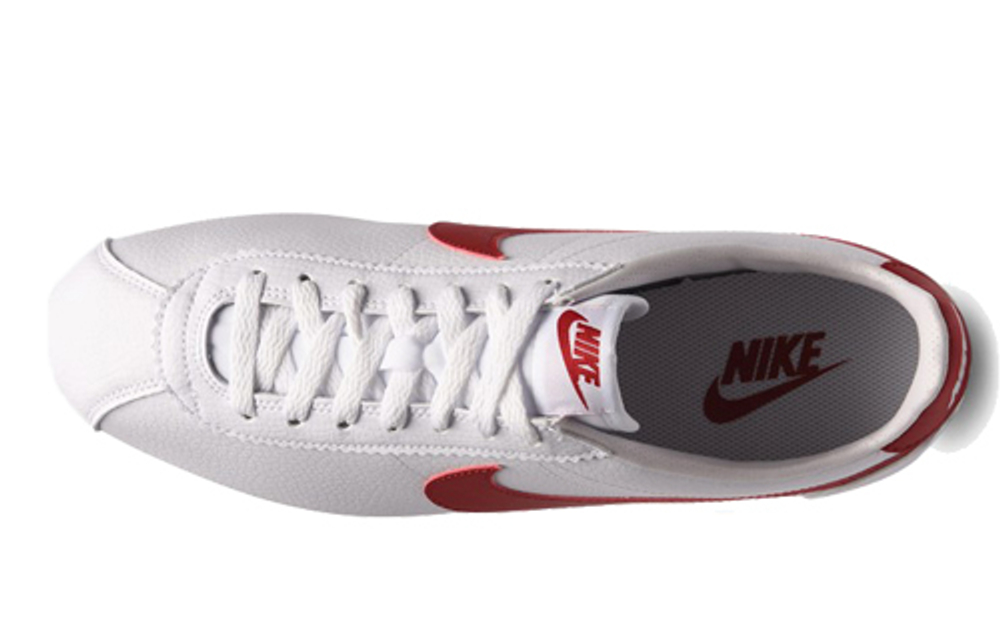 Nike Cortez leather comfortable all-match cowhide fabric, non-slip, breathable, lightweight, low-cut casual running shoes for men and women with the same style of white and red