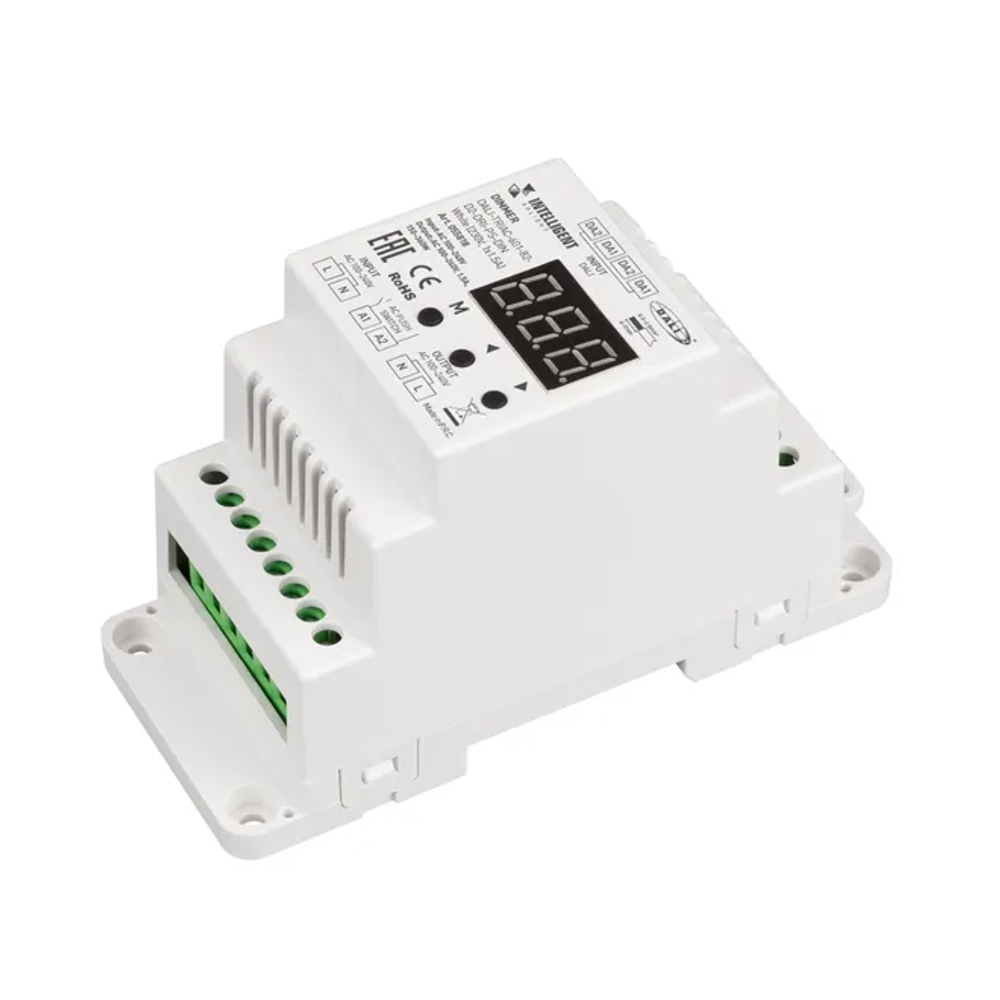 INTELLIGENT ARLIGHT Диммер DALI-TRIAC-601-82-D2-DRI-PS-DIN White (230V, 1x1.5A) (IARL, IP20 Пластик, 5 лет) 055818